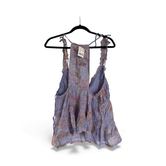 NWT Free People Womens Tangled Lights Printed Set, Cornflower Combo, Large - Picture 7 of 10